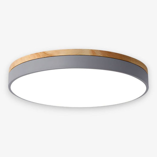 Natural Elegance | Round Wood Flush Mount Ceiling Light with Integrated LED | Soft Illumination for Cozy Interiors