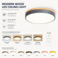 Natural Elegance | Round Wood Flush Mount Ceiling Light with Integrated LED | Soft Illumination for Cozy Interiors