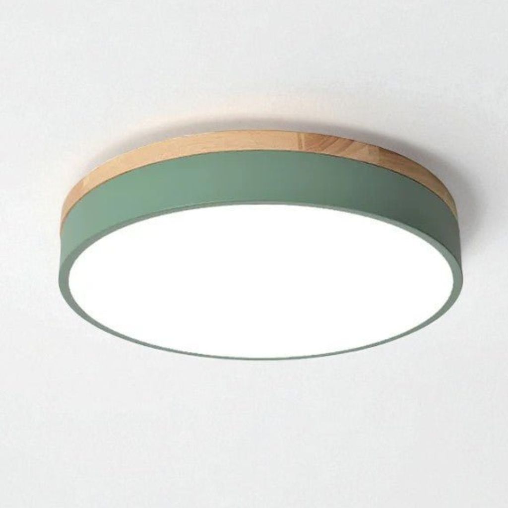Natural Elegance | Round Wood Flush Mount Ceiling Light with Integrated LED | Soft Illumination for Cozy Interiors