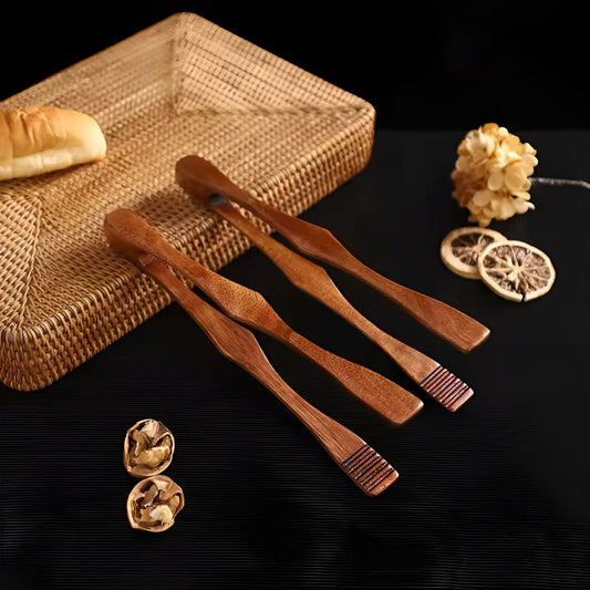 Natural Wood Kitchen Tongs | Heat Resistant Design for Safe Cooking & Serving - photo 1