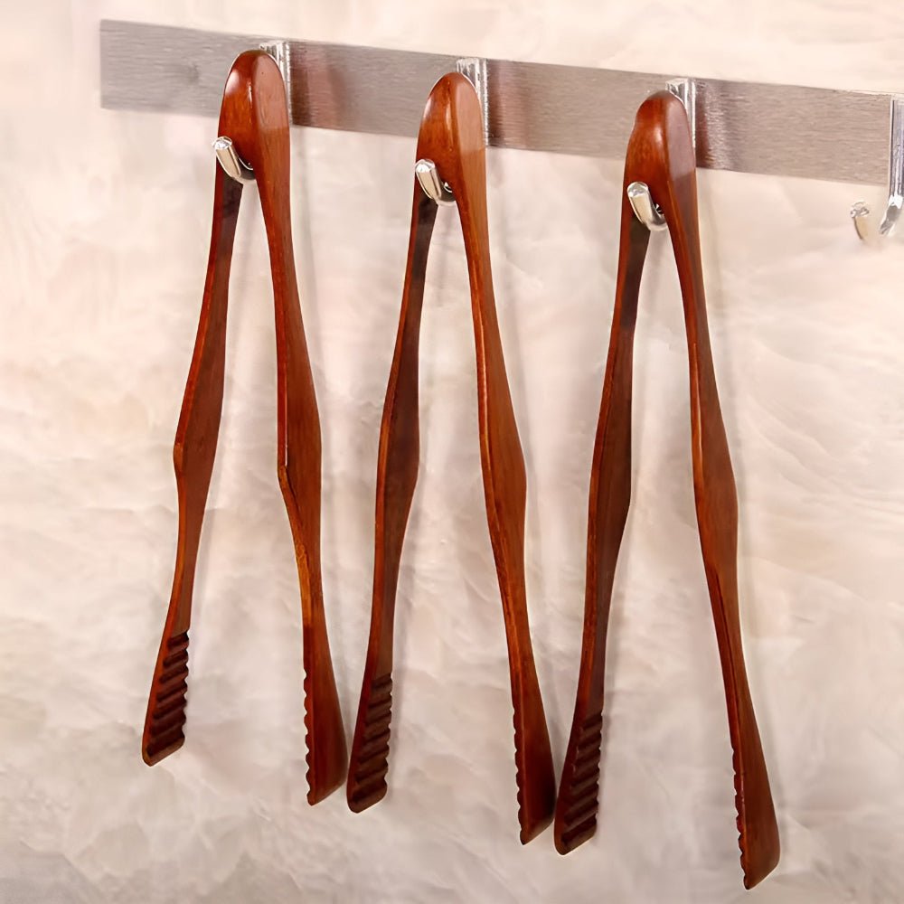 Natural Wood Kitchen Tongs | Heat Resistant Design for Safe Cooking & Serving - photo 3