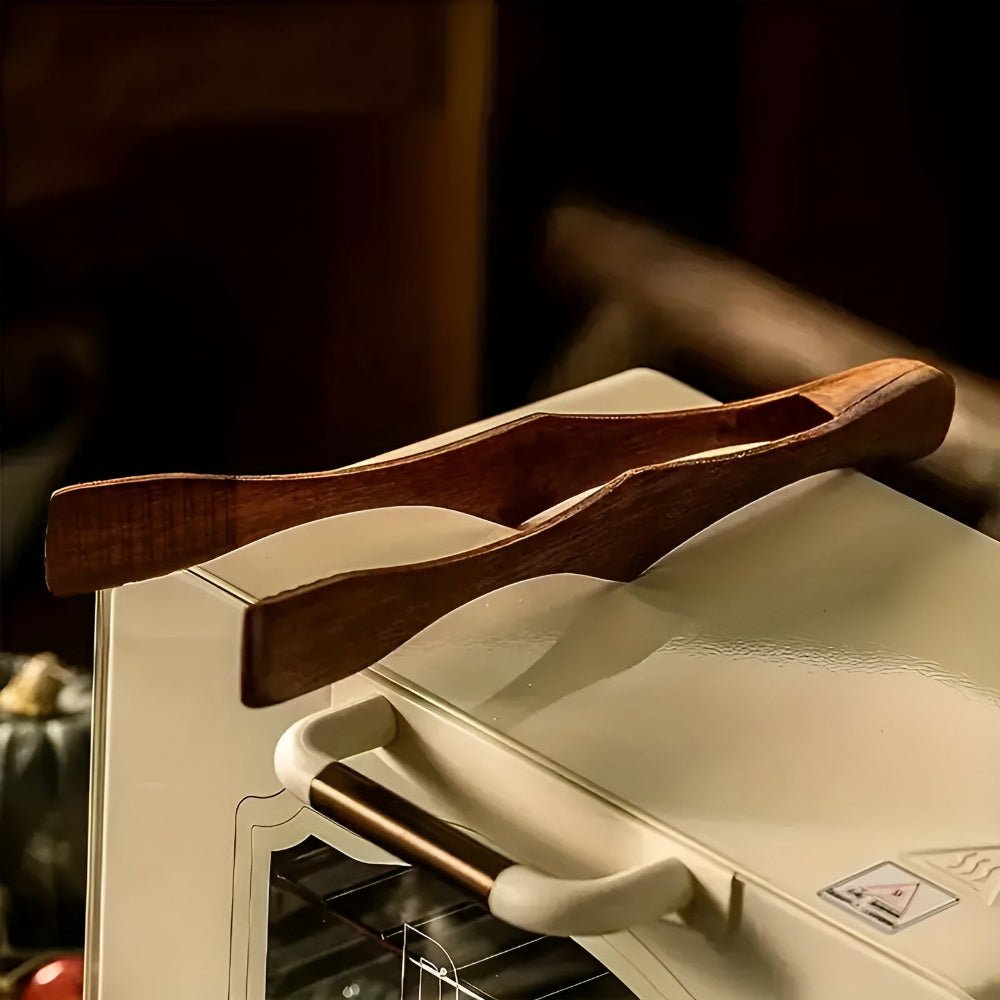 Natural Wood Kitchen Tongs | Heat Resistant Design for Safe Cooking & Serving - photo 5