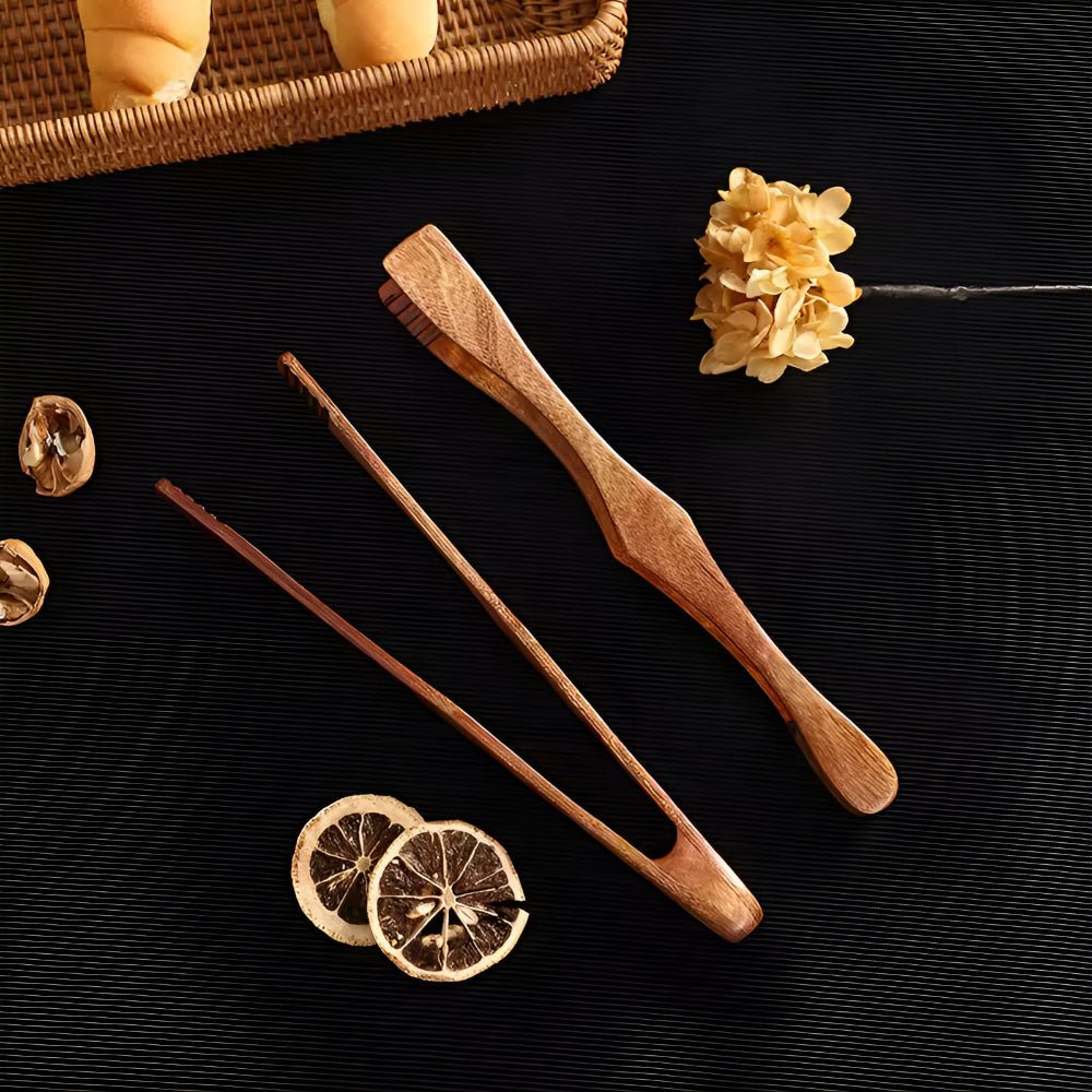 Natural Wood Kitchen Tongs | Heat Resistant Design for Safe Cooking & Serving - photo 6