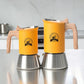 Nordic Design | Stainless Steel Moka Pot Coffee Maker with Wooden Handle | Induction Compatible for Bold Espresso Brewing