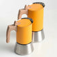 Nordic Design | Stainless Steel Moka Pot Coffee Maker with Wooden Handle | Induction Compatible for Bold Espresso Brewing