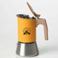 Nordic Design | Stainless Steel Moka Pot Coffee Maker with Wooden Handle | Induction Compatible for Bold Espresso Brewing