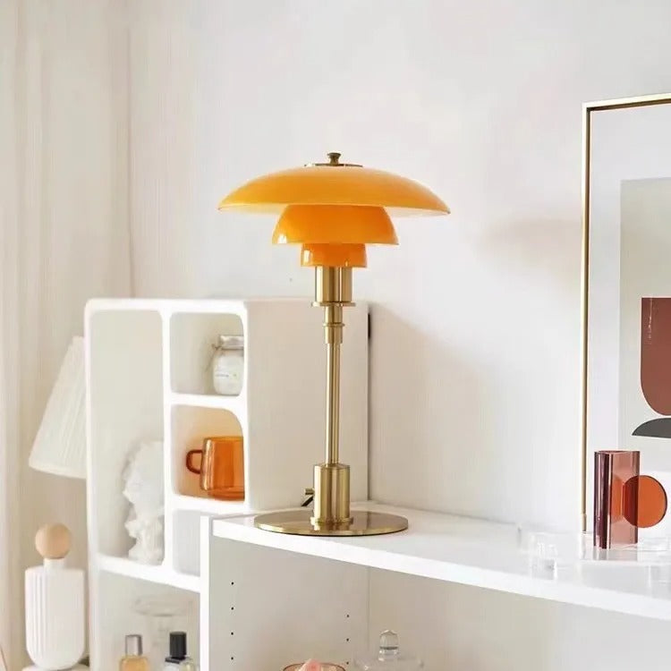 Nordic Glass Table Lamp | Minimalist LED Design with Soft Illumination | Versatile Bedside or Desk Lamp for Ambient Lighting