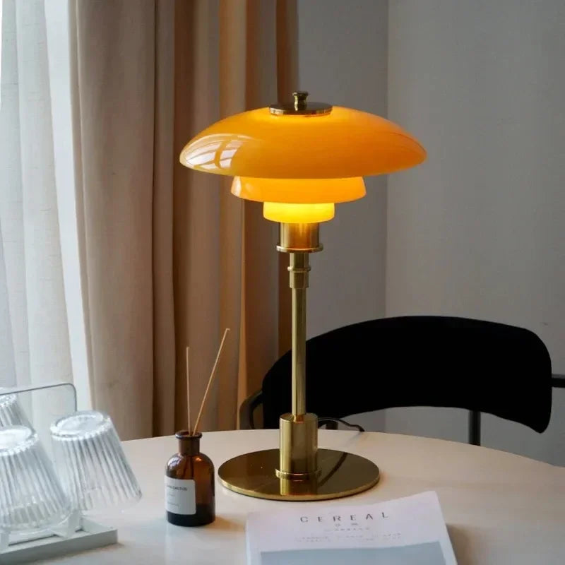 Nordic Glass Table Lamp | Minimalist LED Design with Soft Illumination | Versatile Bedside or Desk Lamp for Ambient Lighting