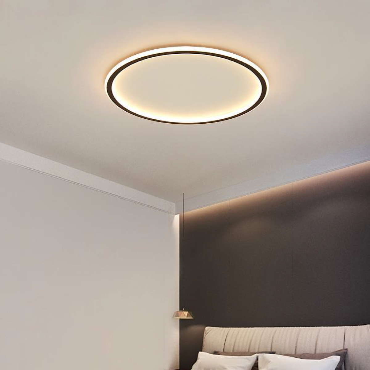 Nordic Glow | Round Flush Mount Ceiling Light with Soft Illumination | Minimalist Design for Modern Spaces