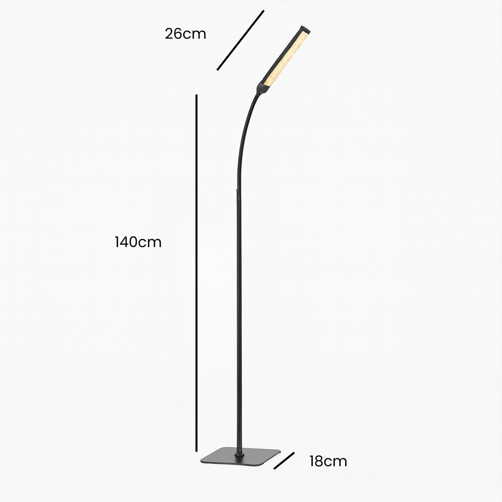 Nordic LED Floor Lamp | Black Standing Lamp with Adjustable Height | Modern Design for Smart Lighting Control