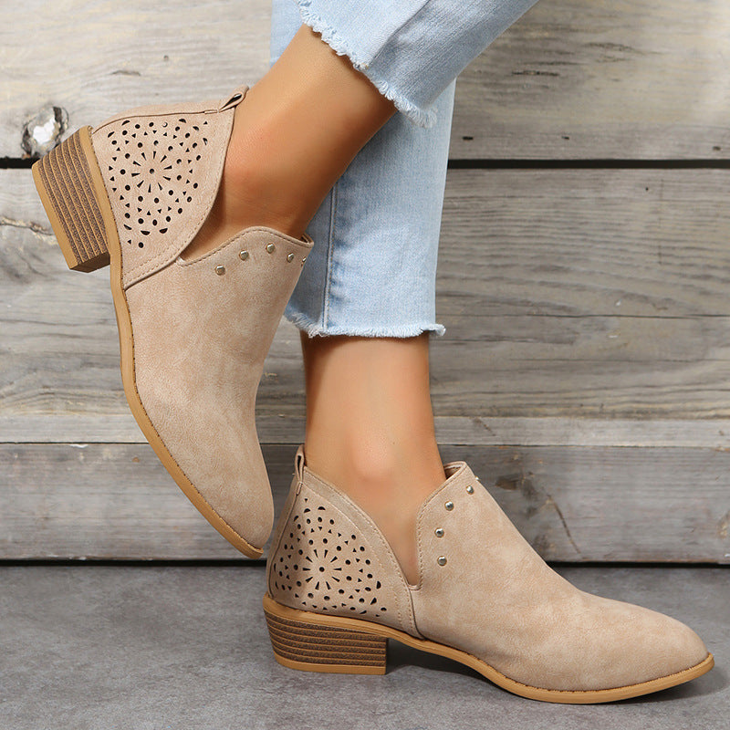 Quintessa | Women's Stylish Perforated Ankle Boots