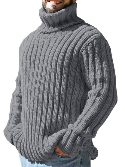 Aaron | Men's Textured High-Neck Jumper for Winter