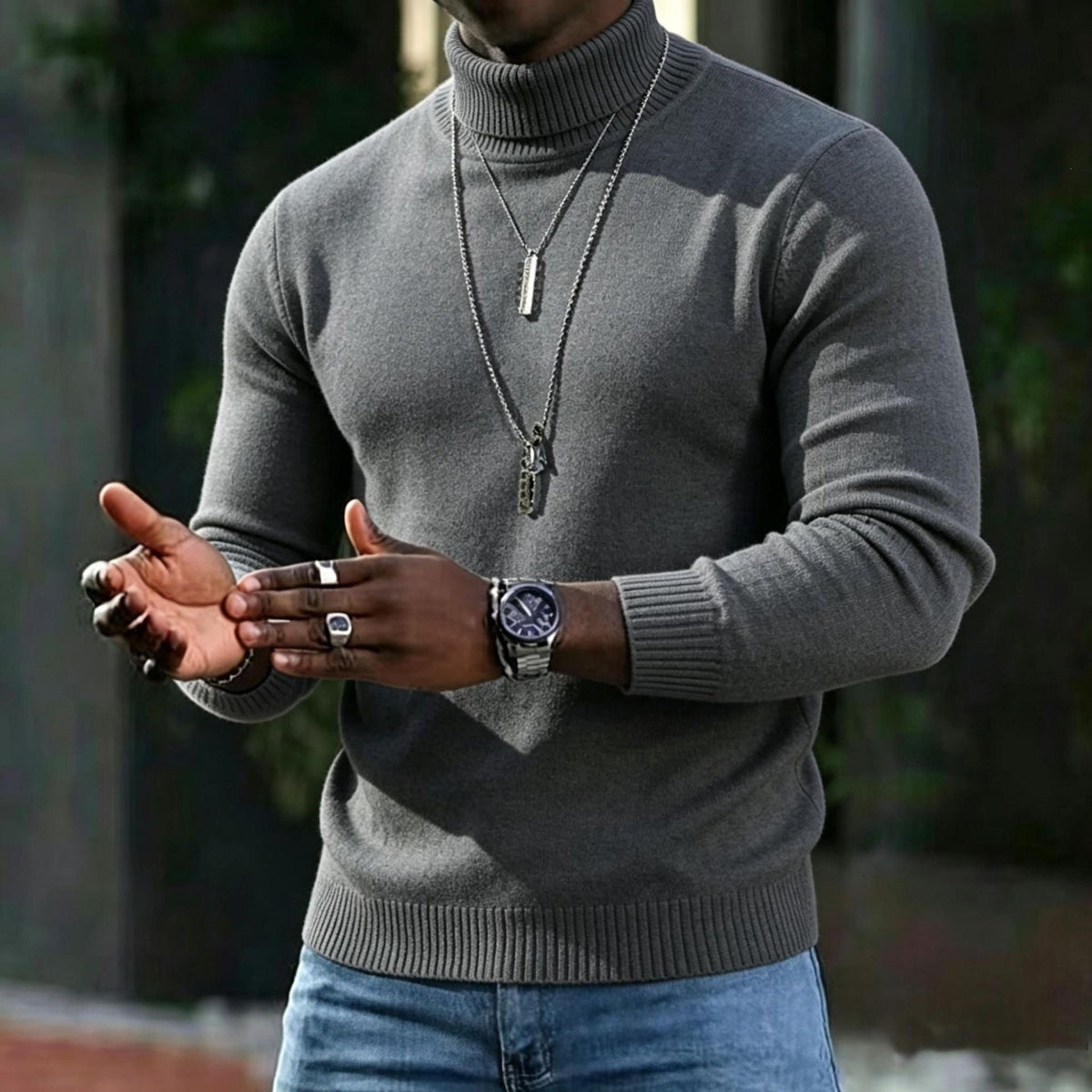 William | Men's Classic Turtleneck Jumper for Winter