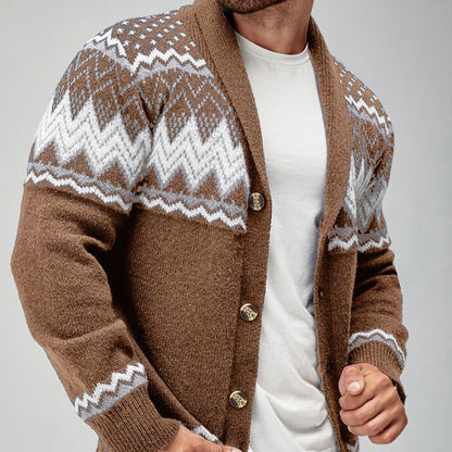 Matthew | Men's Stylish Geometric Pattern Cardigan for Winter