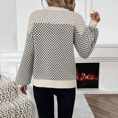 Mae | Women's Stylish Colour Block Crewneck Jumper for Winter