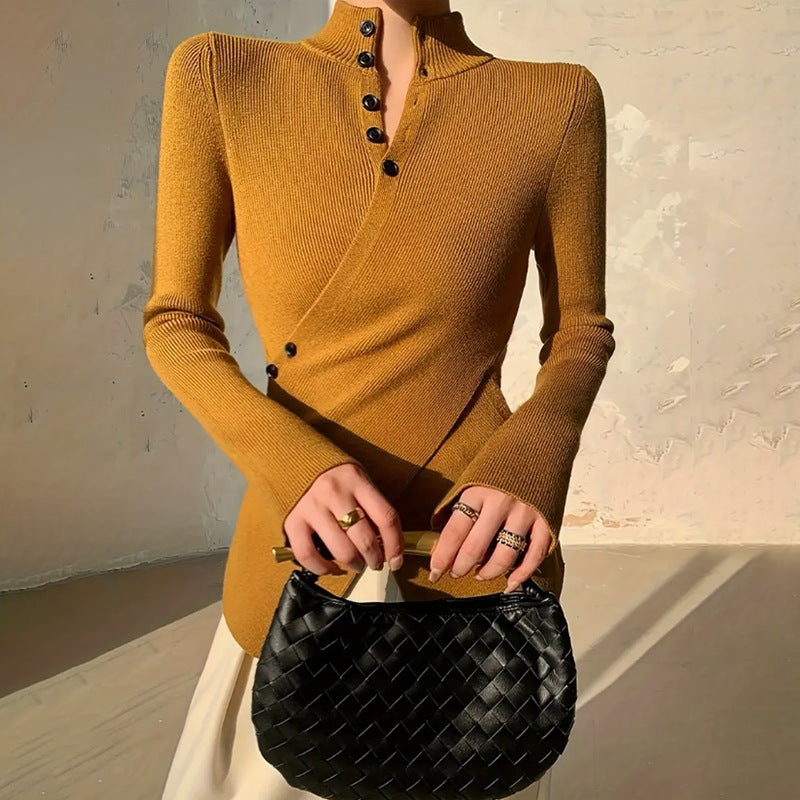 Maya | Women's Cosy Mock-Neck Wrap Jumper for Winter