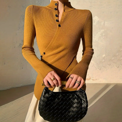 Maya | Women's Cosy Mock-Neck Wrap Jumper for Winter