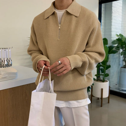 Albie | Men's Textured Zip-Up Jumper for Winter
