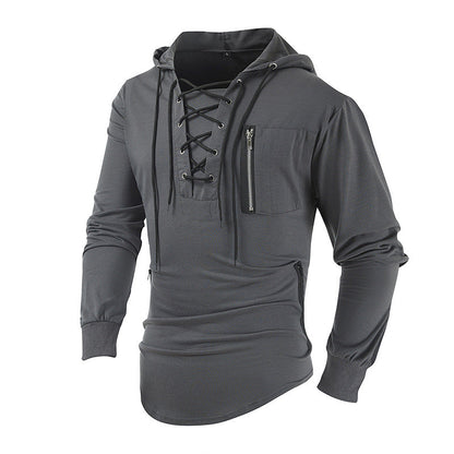 Kieran | Men's Stylish Lace-Up Knit Hoodie for Winter