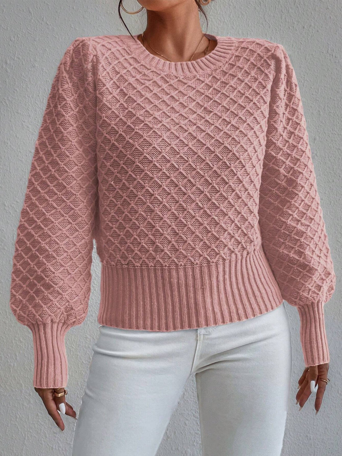 Cindy | Women's Cosy Textured Crewneck Jumper for Winter
