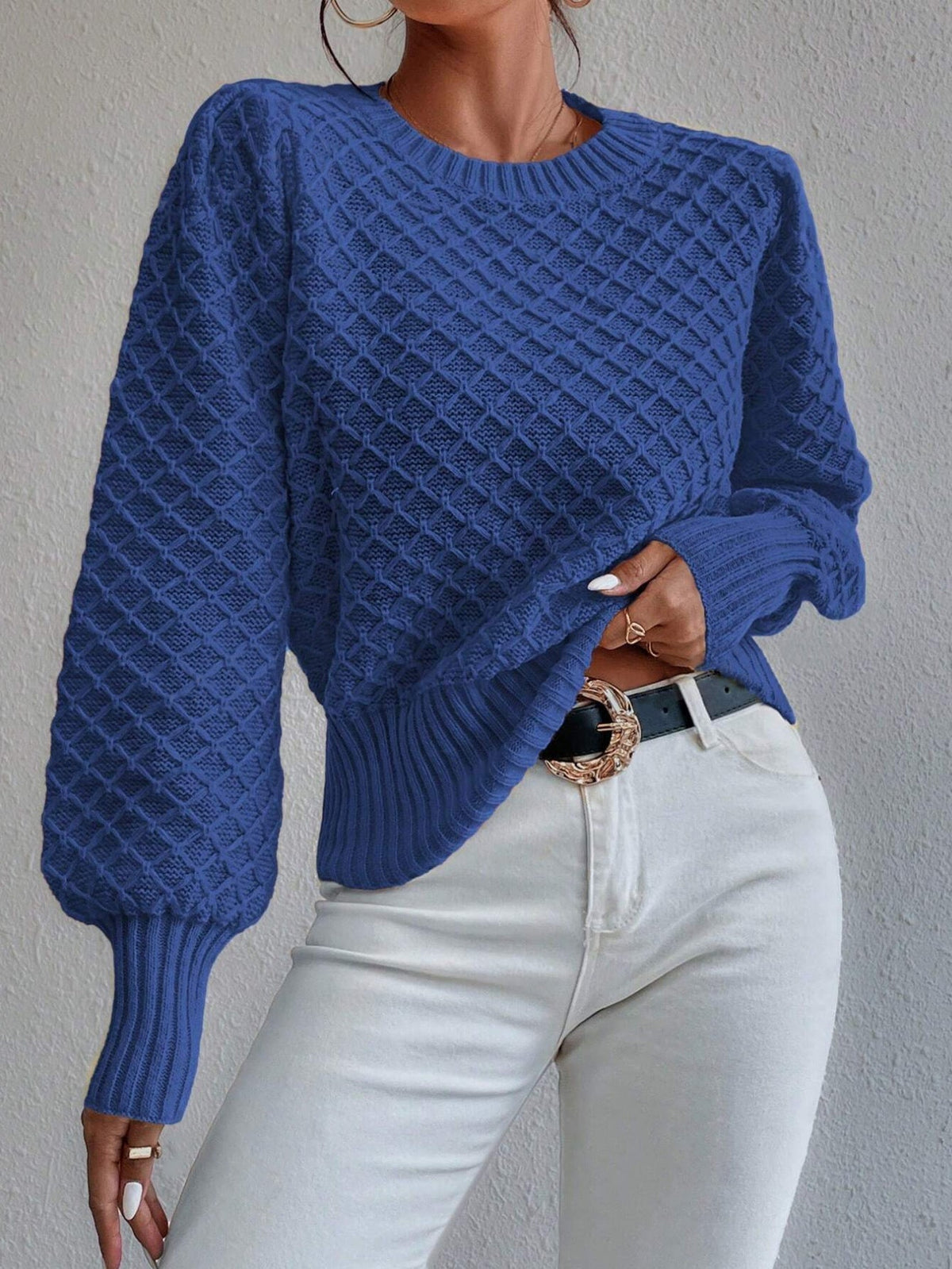 Cindy | Women's Cosy Textured Crewneck Jumper for Winter