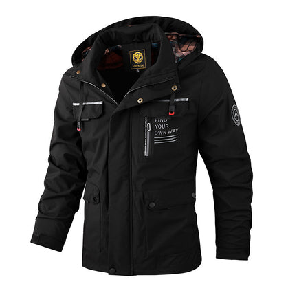 Frank | Men's Hooded Alphabet Zip-Up Jacket