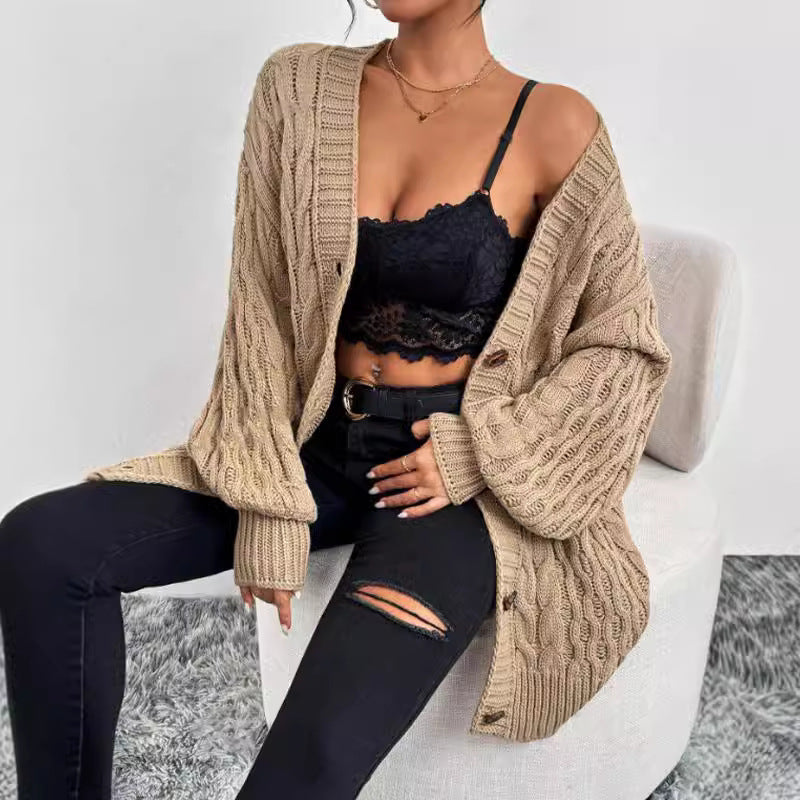 Monica | Women's Cosy Oversized Cable-Knit Cardigan for Winter