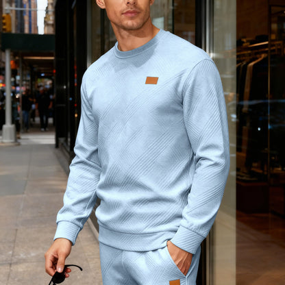 Ross | Men's Stylish Geometric Jacquard Crewneck Sweatshirt