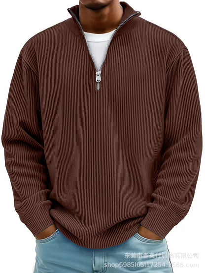 Callum | Men's Ribbed Zip-Neck Jumper for Winter