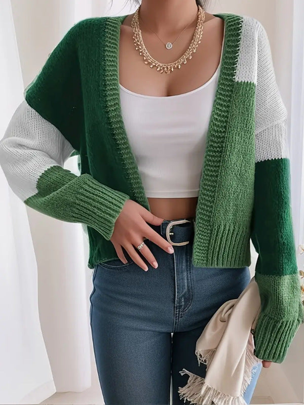 Joanna | Women's Stylish Cropped Colour-Block Cardigan for Winter