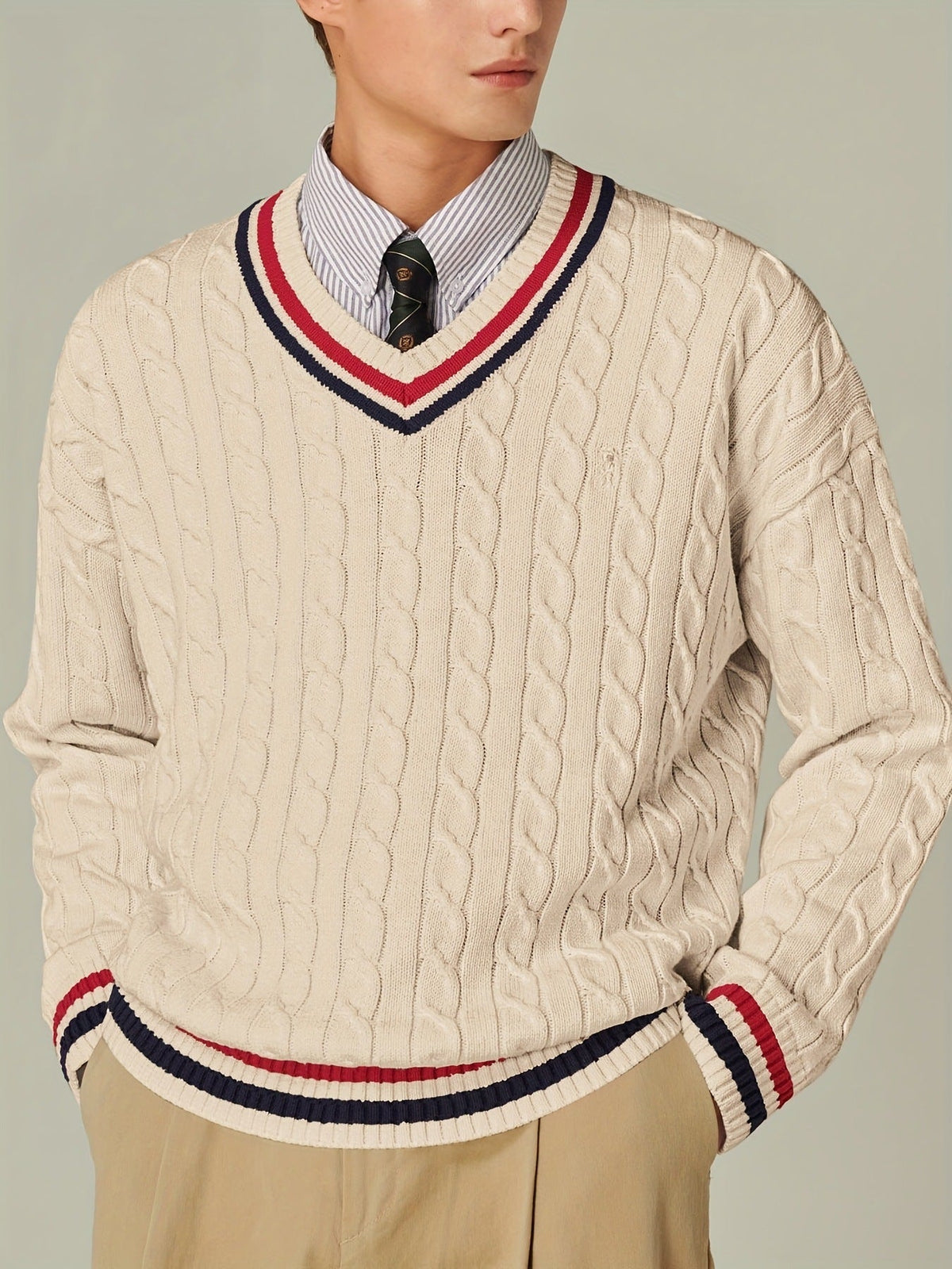 Toby | Men's Preppy V-Neck Jumper for Winter
