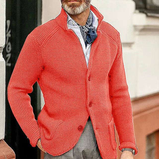 Elliot | Men's Stand-Collar Knit Cardigan for Winter