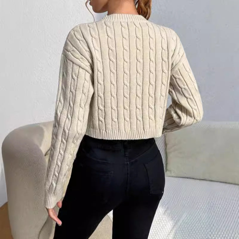 Reese | Women's Cosy Cropped Cable-Knit Jumper for Winter
