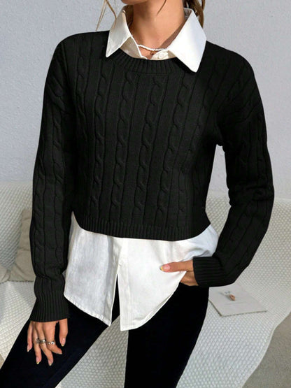 Reese | Women's Cosy Cropped Cable-Knit Jumper for Winter