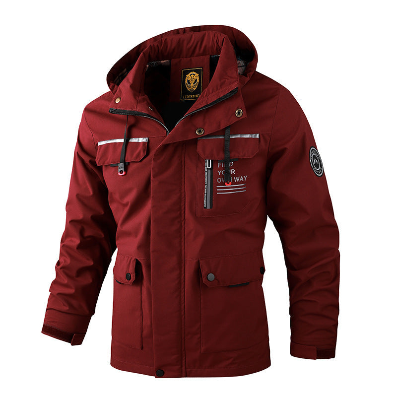 Frank | Men's Hooded Alphabet Zip-Up Jacket