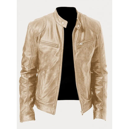 Freddie | Men's Stand Collar PU Leather Jacket