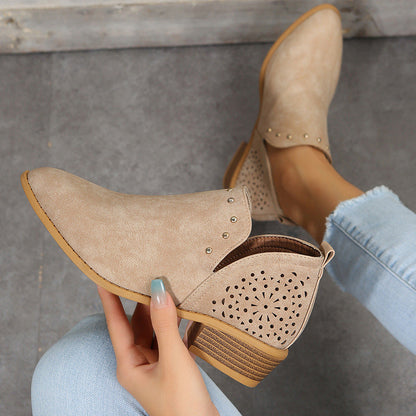 Quintessa | Women's Stylish Perforated Ankle Boots
