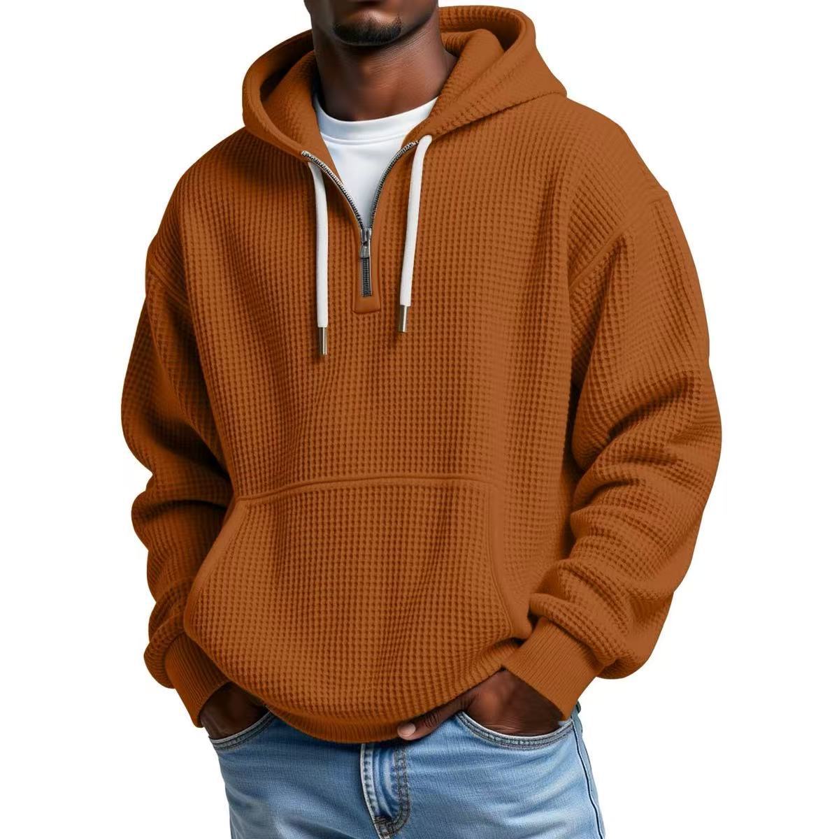 Kieran | Men's Waffle-Knit Hoodie for Winter