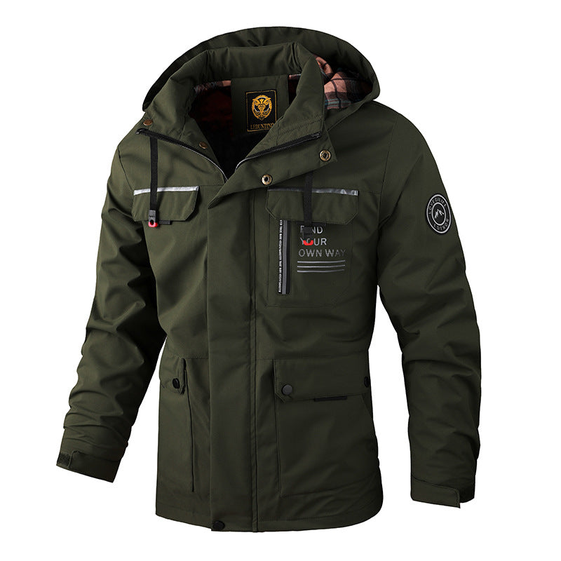 Frank | Men's Hooded Alphabet Zip-Up Jacket