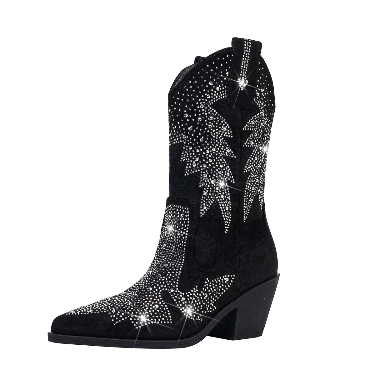 Yvette | Women's Sparkling Rhinestone Mid-Calf Cowboy Boots