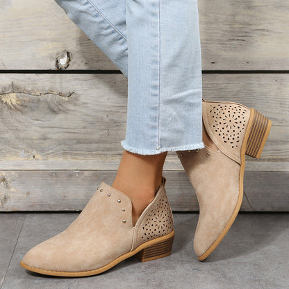 Quintessa | Women's Stylish Perforated Ankle Boots