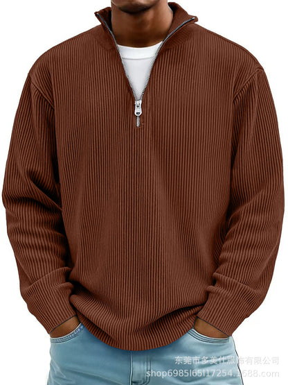 Callum | Men's Ribbed Zip-Neck Jumper for Winter