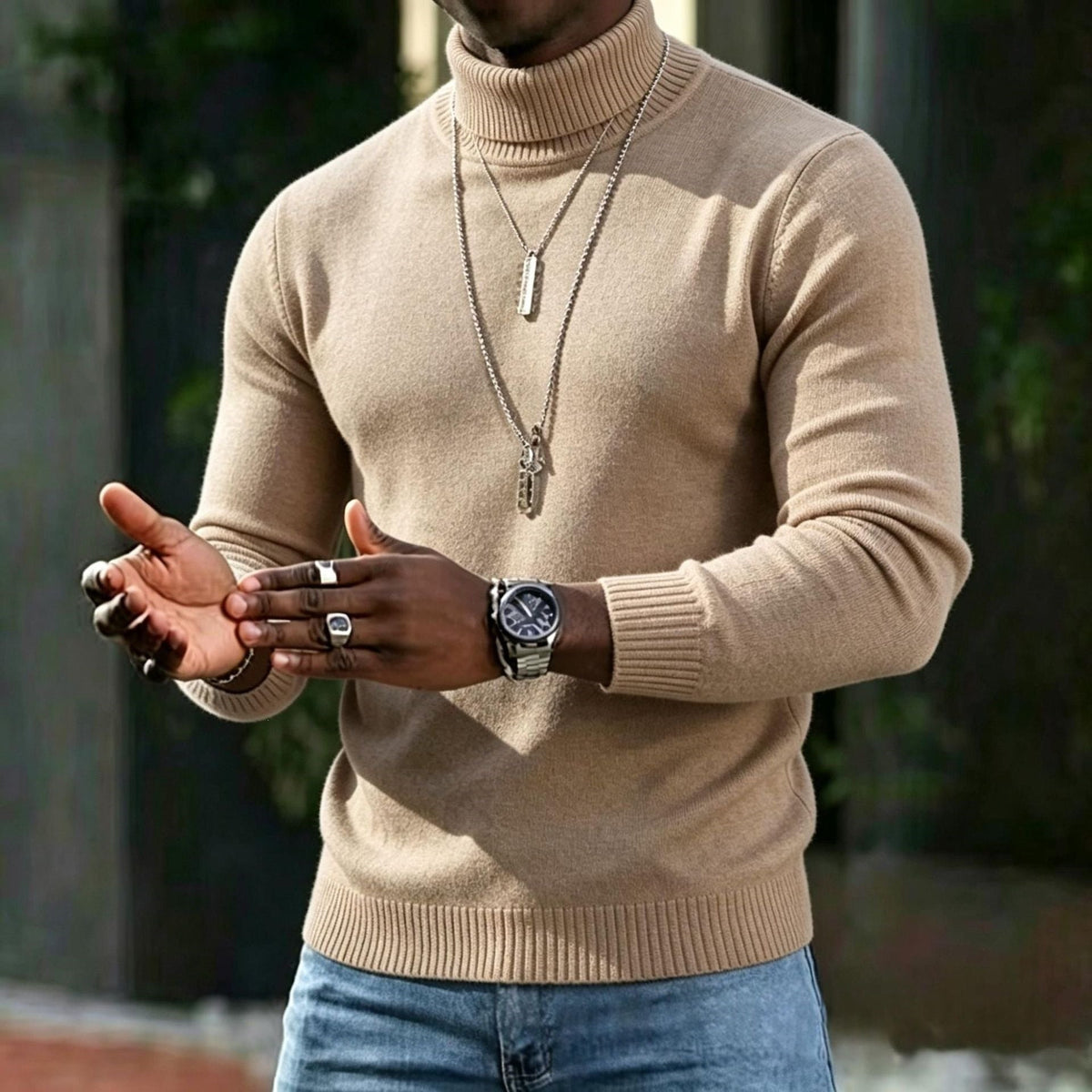 William | Men's Classic Turtleneck Jumper for Winter