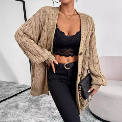 Monica | Women's Cosy Oversized Cable-Knit Cardigan for Winter