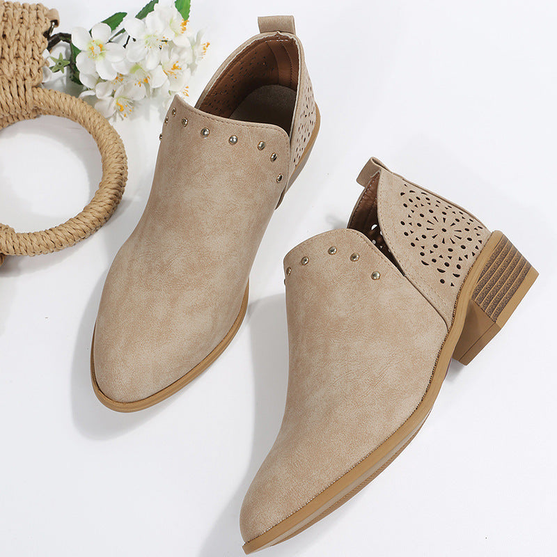 Quintessa | Women's Stylish Perforated Ankle Boots