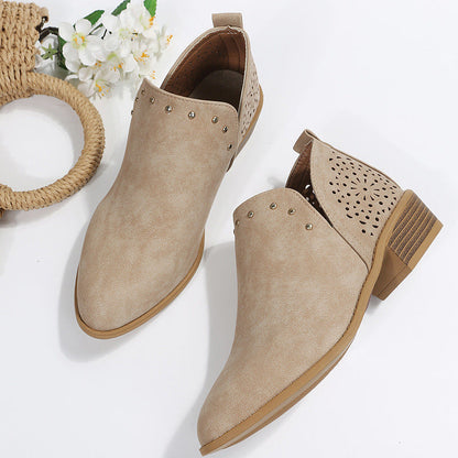 Quintessa | Women's Stylish Perforated Ankle Boots