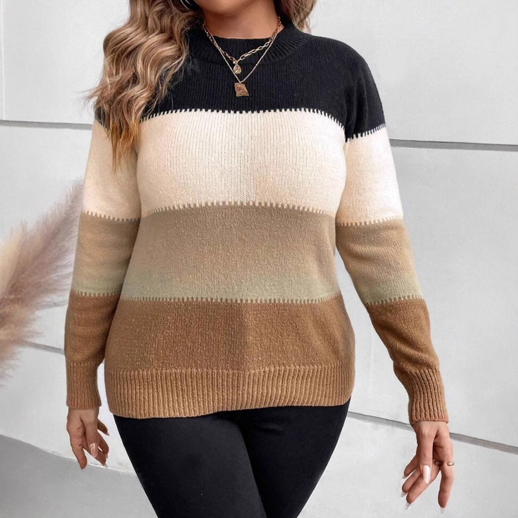 Winnie | Women's Classic Striped Crew Neck Jumper for Winter
