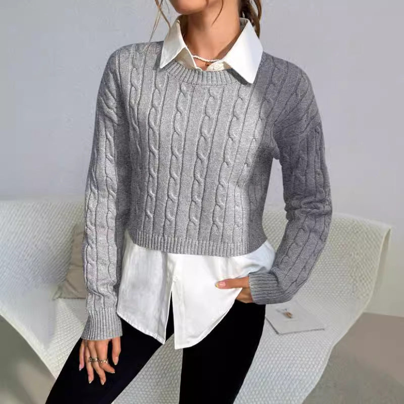 Reese | Women's Cosy Cropped Cable-Knit Jumper for Winter