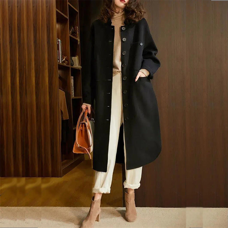 Maria | Women's Elegant Button-Front A-Line Coat for Winter