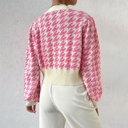 Violet | Women's Chic Cropped V-Neck Cardigan for Winter